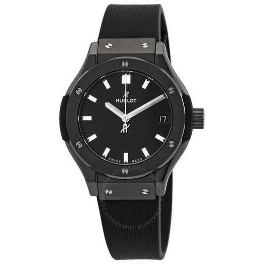 ساعة هوبلو كلاسيك فيوجن كوارتز بمينا سوداء للسيدات