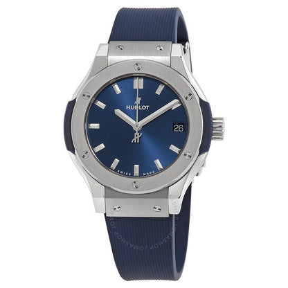 ساعة هوبلو كلاسيك فيوجن كوارتز بمينا زرقاء للسيدات