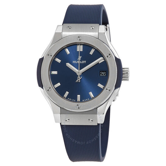 ساعة هوبلو كلاسيك فيوجن كوارتز بمينا زرقاء للسيدات