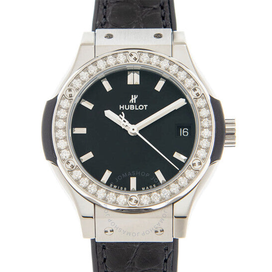 Hublot, Classic Fusion Quartz Diamond Black Dial Ladies Watch