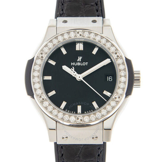 Hublot, Classic Fusion Quartz Diamond Black Dial Ladies Watch