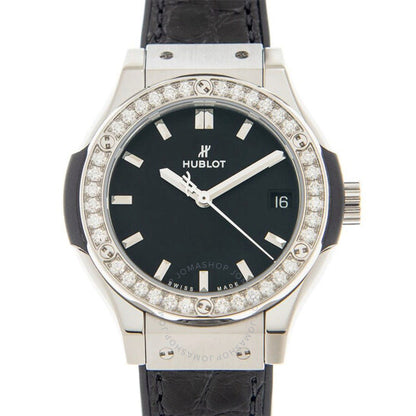 Hublot, Classic Fusion Quartz Diamond Black Dial Ladies Watch