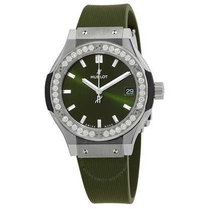 Hublot, Classic Fusion Quartz Diamond Green Dial Ladies Watch
