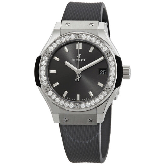 Hublot, Classic Fusion Quartz Diamond Grey Dial Ladies Watch