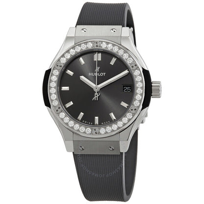 Hublot, Classic Fusion Quartz Diamond Grey Dial Ladies Watch