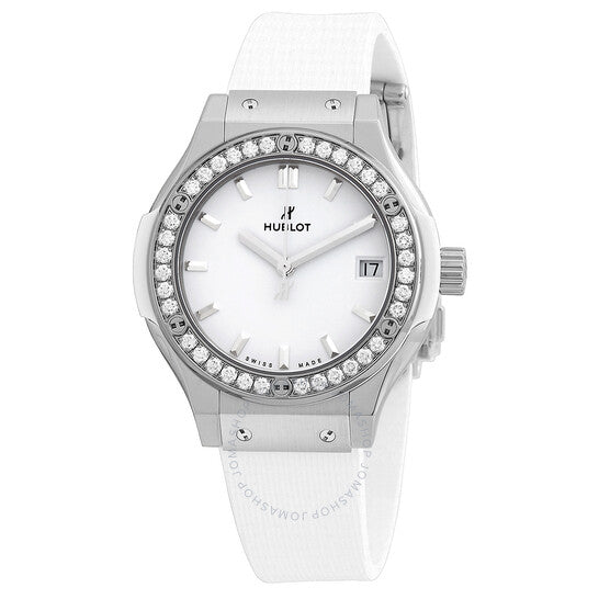 Hublot, Classic Fusion Quartz Diamond White Dial Ladies Watch