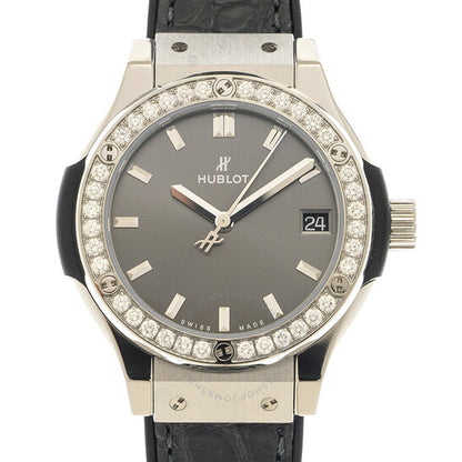 ساعة هوبلو كلاسيك فيوجن كوارتز بمينا رمادي للسيدات