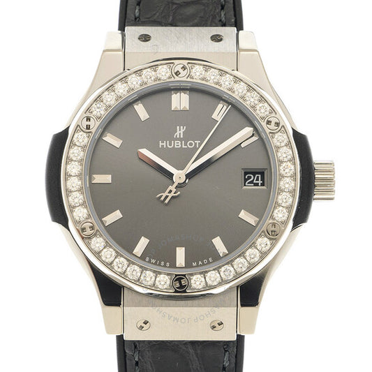 ساعة هوبلو كلاسيك فيوجن كوارتز بمينا رمادي للسيدات