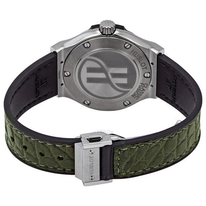 ساعة هوبلو كلاسيك فيوجن كوارتز للسيدات بمينا أخضر