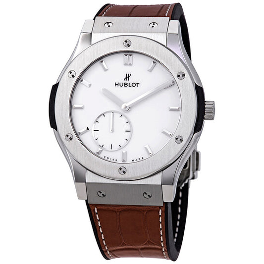 Hublot, Classic Fusion Ultra Thin Titanium Automatic White Dial Men's Watch