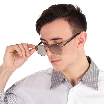 Gold Antireflex Pilot Men's Sunglasses