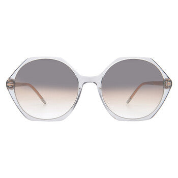Grey Brown Hexagonal Ladies Sunglasses