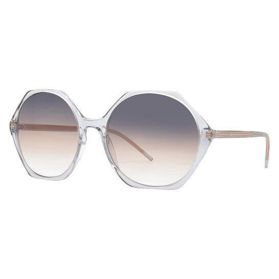 Grey Brown Hexagonal Ladies Sunglasses