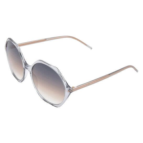 Grey Brown Hexagonal Ladies Sunglasses