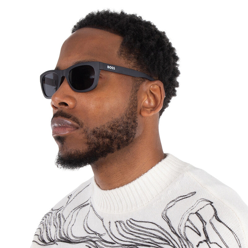 Grey Rectangular Men's Sunglasses