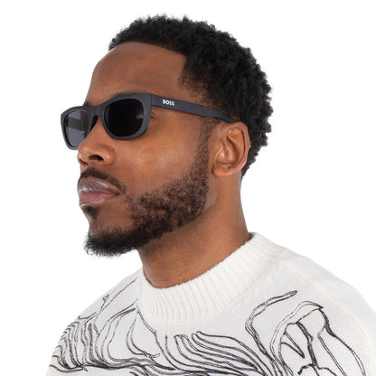 Grey Rectangular Men's Sunglasses
