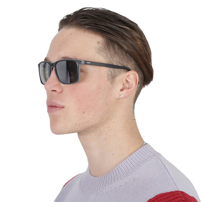 Silver Mirror Rectangular Men's Sunglasses