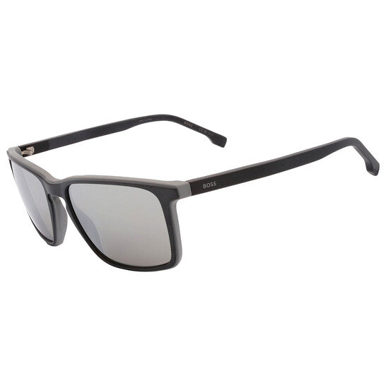 Silver Mirror Rectangular Men's Sunglasses