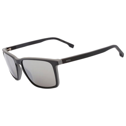 Silver Mirror Rectangular Men's Sunglasses