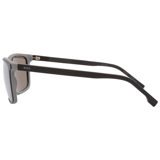 Silver Mirror Rectangular Men's Sunglasses