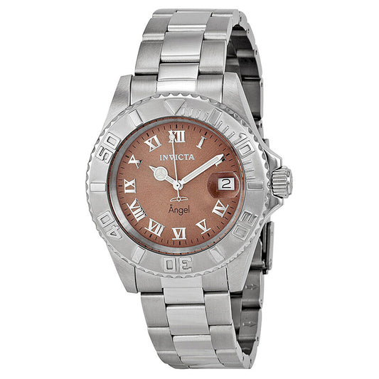 Angel Brown Dial Stainless Steel Ladies Watch