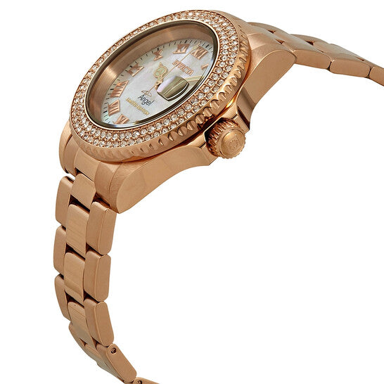 Angel Crystal White Mother of Pearl Dial Ladies Watch