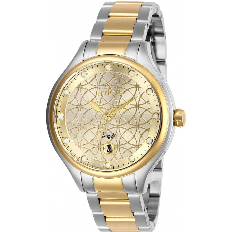 Angel Gold Dial Two-tone Ladies Watch