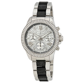 Angel Multi-Function Silver Crystal-set Ladies Watch