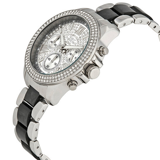 Angel Multi-Function Silver Crystal-set Ladies Watch