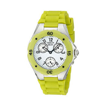Angel Multi-Function White Dial Lime Green Silicone Ladies Watch