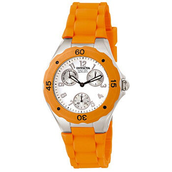 Angel Date Day White Dial Orange Silicone Ladies Watch