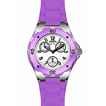 Angel Multi-Function White Dial Purple Silicone Ladies Watch