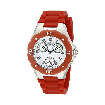Angel Multi-Function White Dial Red Silicone Ladies Watch