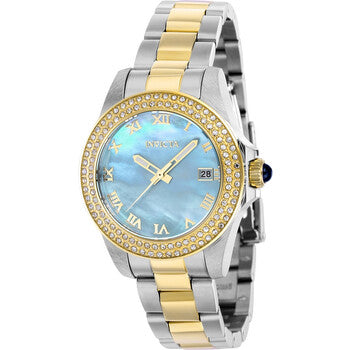 Angel Quartz Crystal Light Blue Dial Ladies Watch