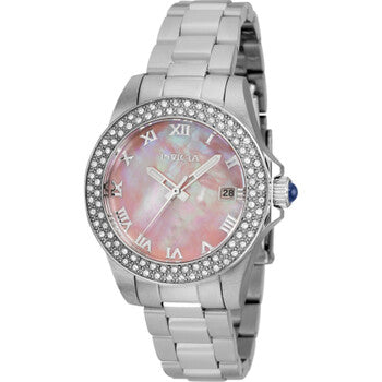 Angel Quartz Crystal Pink Dial Ladies Watch