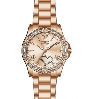 Angel Quartz Crystal Rose Gold Dial Ladies Watch