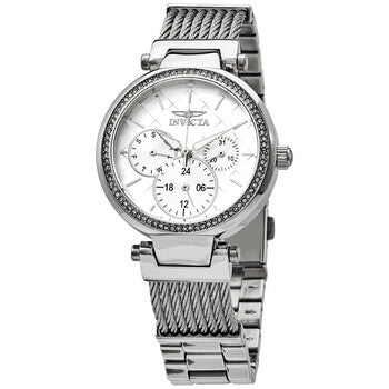 Angel Quartz Crystal Silver Dial Ladies Watch