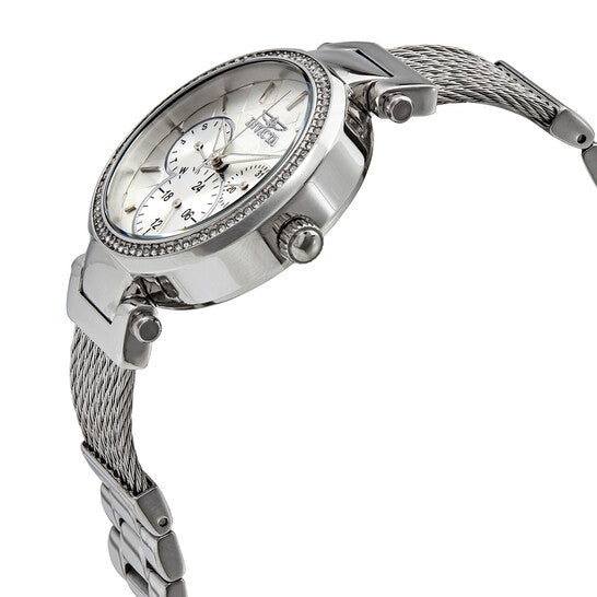 Angel Quartz Crystal Silver Dial Ladies Watch