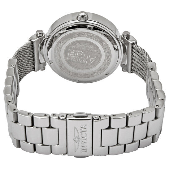 Angel Quartz Crystal Silver Dial Ladies Watch