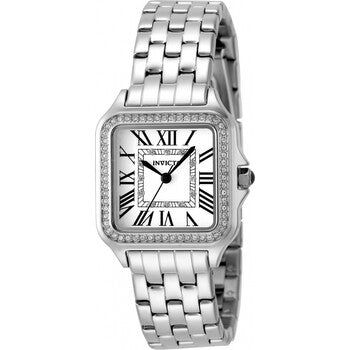 Angel Quartz Crystal Silver Dial Ladies Watch