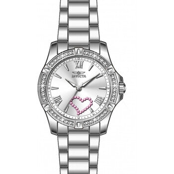 Angel Quartz Crystal Silver Dial Ladies Watch
