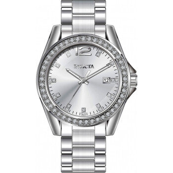 Angel Quartz Crystal Silver Dial Ladies Watch