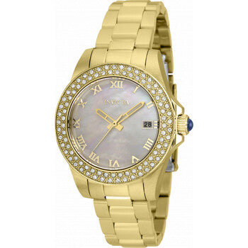 Angel Quartz Crystal White Dial Ladies Watch
