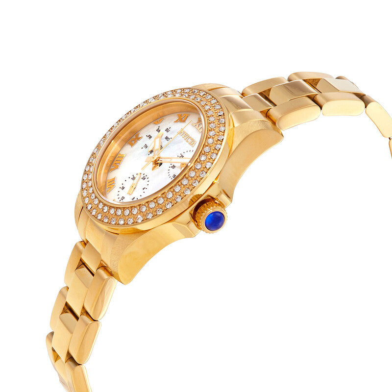 Angel Quartz Crystal White Mother of Pearl Dial Ladies Watch