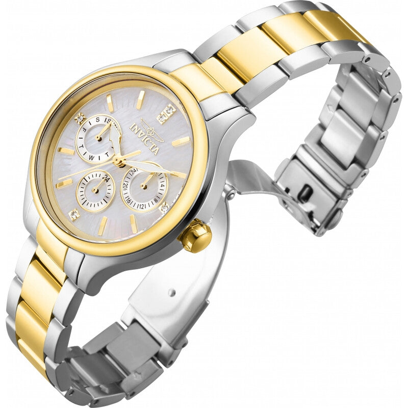 Angel Quartz Crystal White Mother of Pearl Dial Ladies Watch