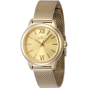 Angel Quartz Gold Dial Ladies Watch