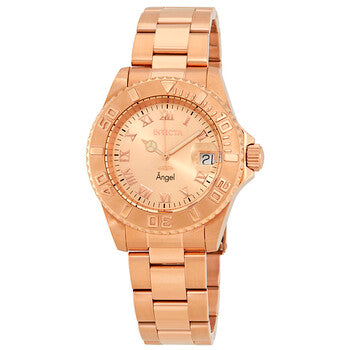 Angel Rose Dial Rose Gold-tone Ladies Watch