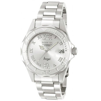 Angel Silver Dial Stainless Steel Ladies Watch