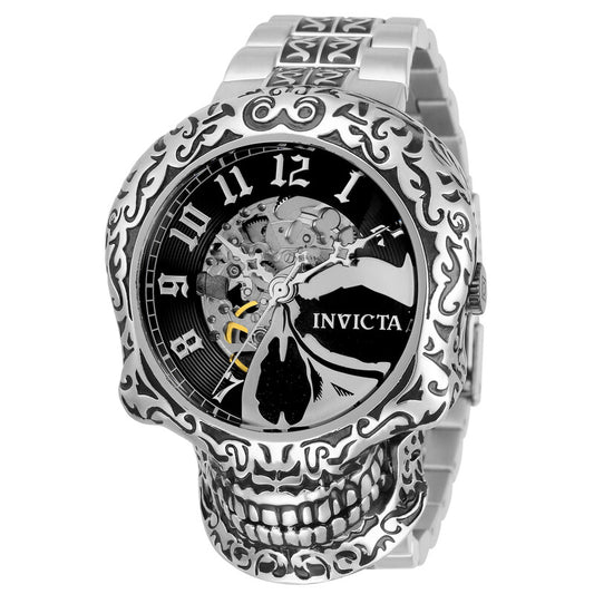 Artist Automatic Skeletonized Black and Silver Dial Skull Men's Watch