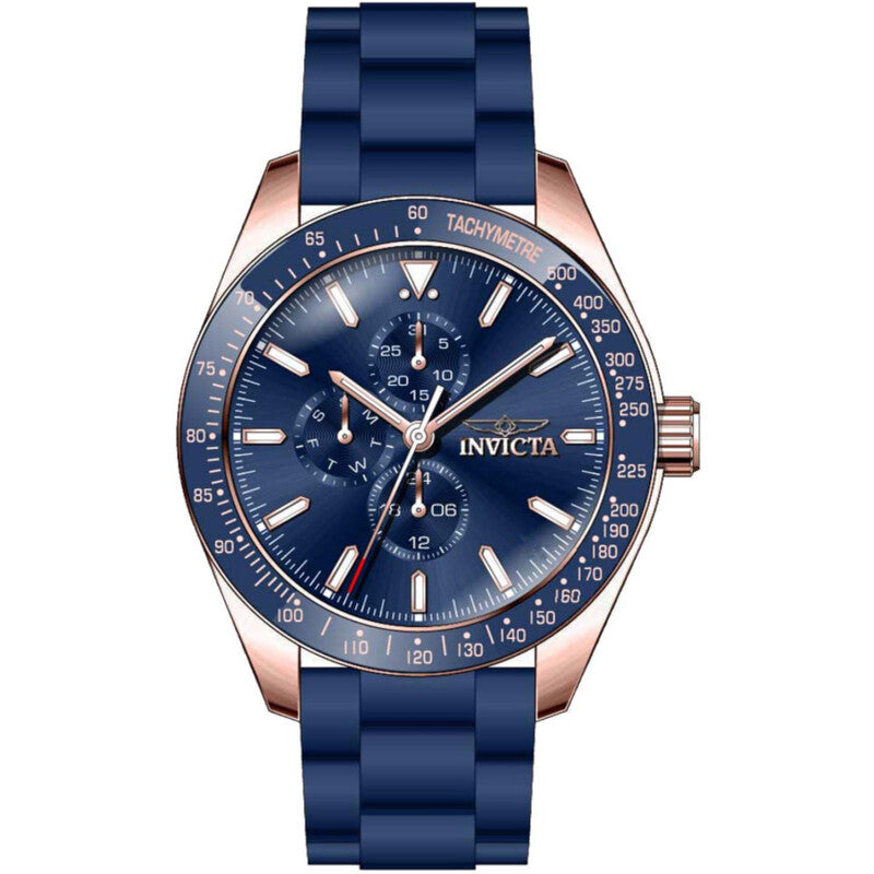 Aviator GMT Blue Dial Blue Silicone Men's Watch